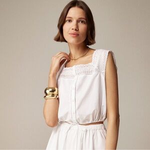 J. Crew lace-trimmed crop top